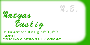 matyas buslig business card